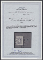 Zeitungsmarke, grauviolettZeitungsmarke 1858: (1,05 Kr.) in ...