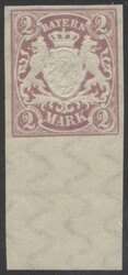 Mi I U  Nicht verausgabte 2 Mark mittelbräunlichlila, postfrisches ...