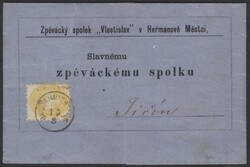 Drucksache  2 Kreuzer gelb in BZ 9 1/2 auf kontrastreicher Drucksache ...