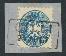 Cilli  "CILLI / 24 JULI" (Müller 421c, 16 P.) auf Briefstück. ANK 33