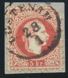 Lustenau  "LUSTENAU 28/1" (Klein 2802a, 25 P.) auf Briefstück. ANK 37