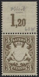 Mi III  1911, 3 Pfennig hellockerbraun auf weißem Papier mit ...