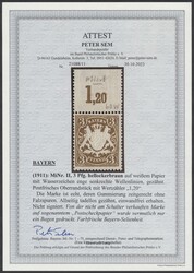 Mi III  1911, 3 Pfennig hellockerbraun auf weißem Papier mit ...