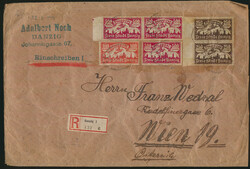 Rekobrief Danzig  1923, schwergewichtiger Rekobrief von Danzig 1 mit ...