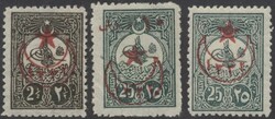 Mi 440C, 441C, 443C  1916, Überdruckmarke auf Ausgabe 1908: 3 Werte ...