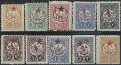 Mi 449-458  1916, Überdruckmarken auf Ausgabe 1909/11, 10 Werte ...
