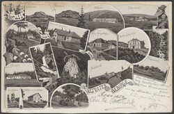 ALTVATERGEBIRGE, Gruss-aus-Mehrbildkarte, Lithographie, ...