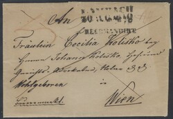 Lambach  1848, "LAMBACH / 30. AUG. 1848" (Mü 737b), schwarzer ...