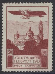 Solothurn  1913, Flugpostmarke-Vorläufer: 50 C. Solothurn, minimale ...