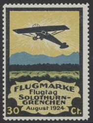 Vignette  1924, Vignette zum Flugtag Solothurn-Grenchen im August 1924