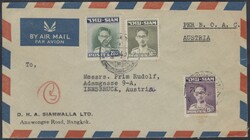 Bangkok - Innsbruck  1949, Flugpostbrief von Bangkok nach Innsbruck ...