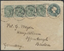 Katra-Allahabad  1904, Half Anna Ganzsachen-Umschlag mit ...