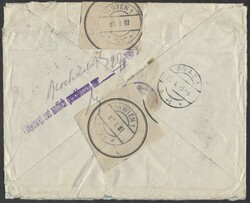 Kobe, amtlich verchlossen  1922, Einschreibebrief von Kobe in Japan ...