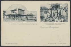 Kongostaat  1900, Ansichtskarte "Gruss vom Kongostaat" nach Kolberg, ...