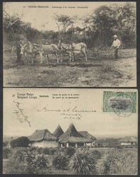 2 Karten Kongo  1914, Kongo: 2 Ansichtskarten je gelaufen