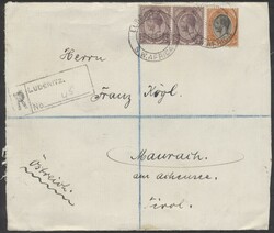 Luderitz - Maurach  1922, Südwestafrika: Einschreibebrief von ...