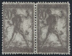 Druckabart 20 Vinar  1919, 1. Kettenspringerausgabe, 20 Vinar im ...