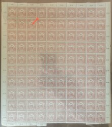 Mi 120 F  1913, Turul 50 Filler lilarot/schwarz auf blau im ...