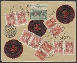 Kalamai-Königsberg  1932, Reko-Brief von Kalamai mit rückseitiger ...