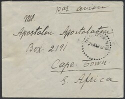 Luftpostbrief nach Kapstadt  1947, Luftpostbrief mit rückseitiger ...