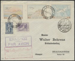 halbamtl. Flugpostmarken  1926, Luftpostbrief mit drei halbamtlichen ...