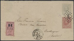Sliedrecht-Spanien  1888, Ganzsachen-Umschlag 12 1/2 Cent + 10 Cent ...