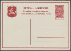 Doppelkarte Litauen  1934, Litauen: Ganzsachen-Doppelkarte 35/35 ...