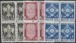 Mi 516-518 (4)  1936, Pfadfinder: kompletter Viererblock-Satz, ...