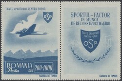 Mi 884  1945, Flugsport mit Zierfeld, postfrisch. Michel 884