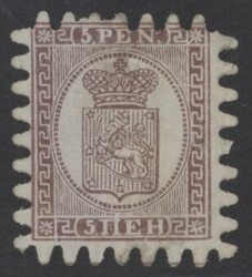 Mi 5 Cx  1866, 5 P braunlila auf gestreiftem Papier, ungummiert. Mi 5 ...