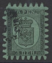 Mi 6 Cx  1866, 8 P schwarz auf gewöhnlichem gelbgrünen Papier. Mi 6 ...