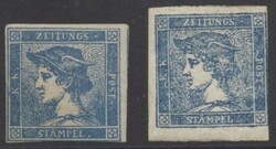 2 Blaue Merkure  1851, 2 Stück "Blauer Merkur" je mit ...