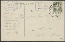 Wallberg  1906, violetter PHST "Posthilfstelle Wallberg Taxe ...