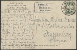 Gaisalpe  1909, K3 "Posthilfstelle Gaisalpe Taxe Fischen" auf ...