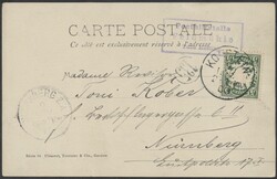 Feldmühle  1903, K3 "Posthilfstelle Feldmühle Taxe Hutting" auf ...