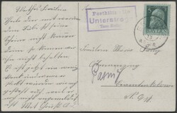 Unterstrogn  1913, violetter K3 "Posthilfstelle Unterstrogn Taxe ...