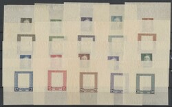 124-141 Einzelproben  1917, Freimarken Kaiser Karl I: 42 Einzelproben ...