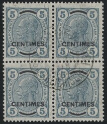 Kreta Nr. 12(4)  1906, öster. Post in Kreta: 5 Centimes auf 5 Heller ...