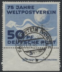 242 DZ  1949, 75 Jahre UPU mit Druckverzeichen im Unterrand. Michel ...