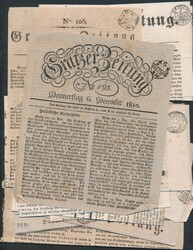 Lot Zeitungen/Ausschnitte  1806/79, über 30 Zeitungen und ...
