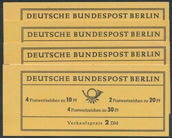 Mi MH 5 a-d  1966, Berlin: 4 Stück Markenheftchen Brandenburger Tor ...