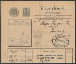 Frachtbrief  1913, zweisprachiger Frachtbrief von Borosjeno nach ...
