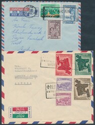2 Briefe aus Asien nach Landeck  1955/56, zwei Flugpostbriefe aus ...