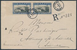 Sitia-Attnang Puchheim  1914, 25 L. blau im waagrechten Randpaar auf ...