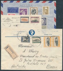 3 Briefe nach Österreich  1930/56 ca., drei Briefe von Athen (2x) ...