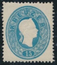 22 a  15 Kreuzer blau, ungebraucht mit frischem Originalgummi mit ...