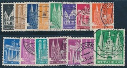 Mi 73-100 eg  1948, Bizone: Bautenserie, kompletter Satz (15 Werte) ...