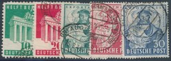 Mi 101-105  1948/49, Bizone: Berlin-Hilfe und Exportmesse je ...