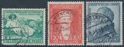 Mi 108-110  1949, Bizone: Goethe, kpl. Satz gestempelt. Michel 108-110