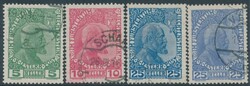 Mi 1-3y a+b  1912, Fürst Johann II: kpl. Satz auf normalem Papier, ...